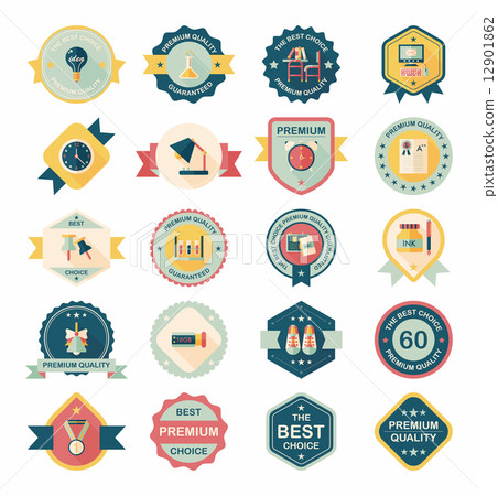 School badge banner design flat background set, eps10 School badge banner design flat background set, eps10 12901862