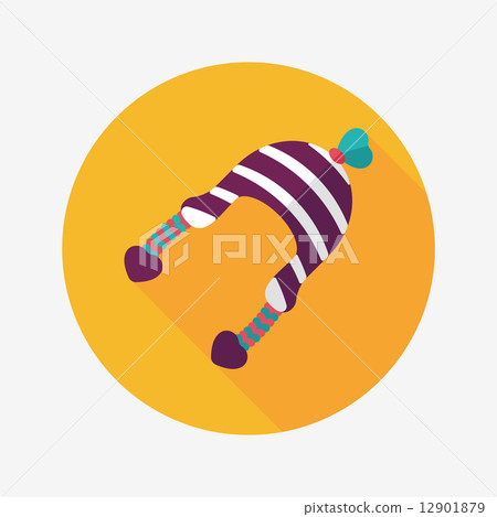 Valentine's Day winter hat flat icon with long shadow,eps10 Valentine's Day winter hat flat icon with long shadow,eps10 12901879