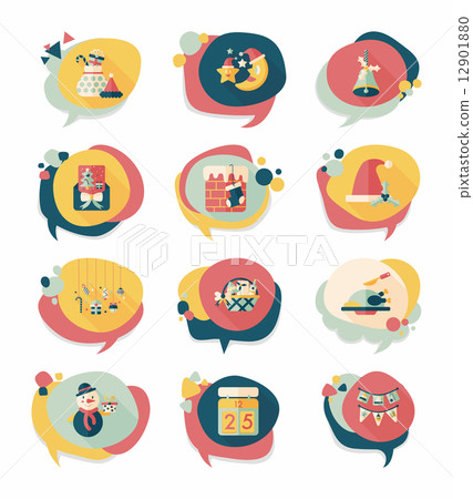 Christmas bubble speech banner design flat background set, eps10 Christmas bubble speech banner design flat background set, eps10 12901880