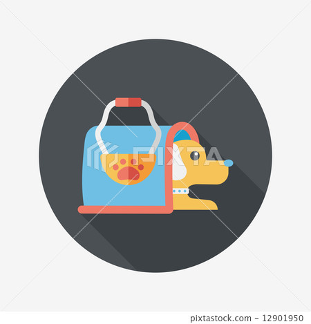 Pet dog travel cage flat icon with long shadow,eps10 Pet dog travel cage flat icon with long shadow,eps10 12901950