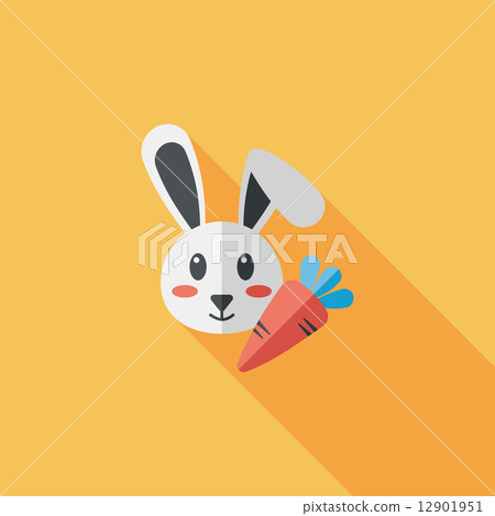 Pet rabbit flat icon with long shadow,eps10 Pet rabbit flat icon with long shadow,eps10 12901951