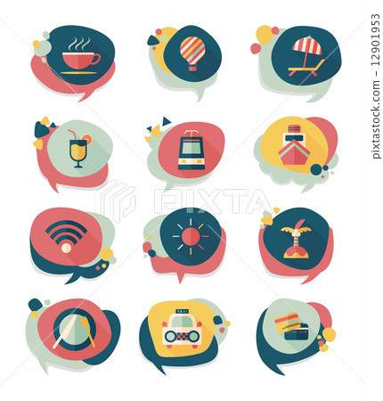 Travel bubble speech banner design flat background set, eps10 Travel bubble speech banner design flat background set, eps10 12901953