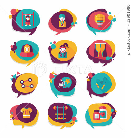 Sport speech bubble flat banner design background set, eps10 Sport speech bubble flat banner design background set, eps10 12901980