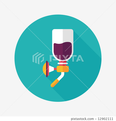 Pet water drinking flat icon with long shadow, eps10 Pet water drinking flat icon with long shadow, eps10 12902111