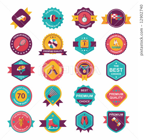 Sport badge flat banner design background set, eps10 Sport badge flat banner design background set, eps10 12902740