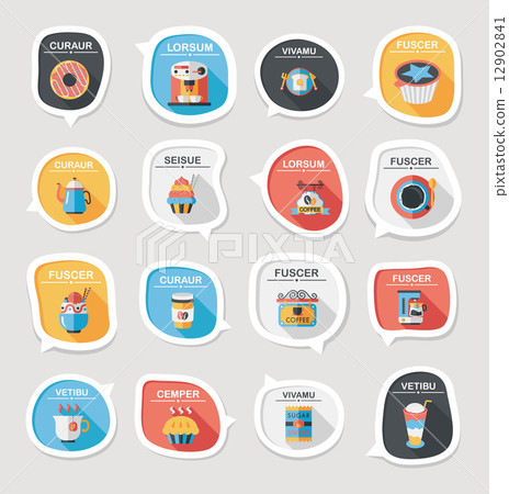 Coffee bubble speech flat banner design flat background set, eps 12902841