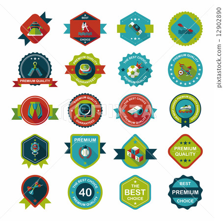 Sport badge flat banner design background set, eps10 12902890