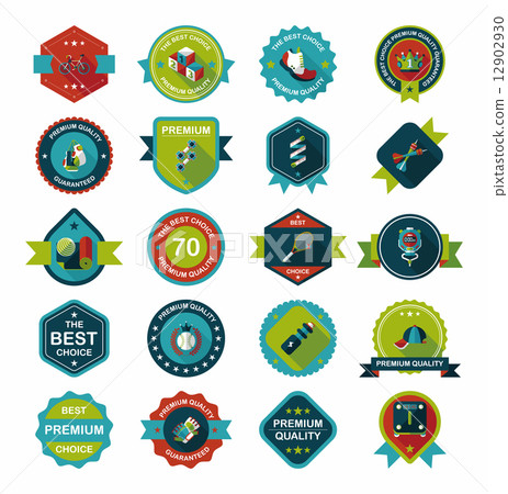 Sport badge flat banner design background set, eps10 Sport badge flat banner design background set, eps10 12902930