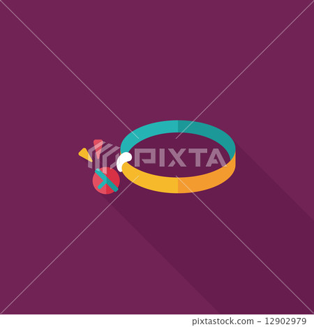 Pet dog chains flat icon with long shadow,eps10 12902979