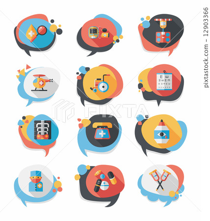hospital bubble speech banner design flat background set, eps10 12903366
