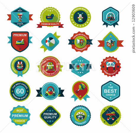 Baby badge banner design flat background set, eps10 Baby badge banner design flat background set, eps10 12903609