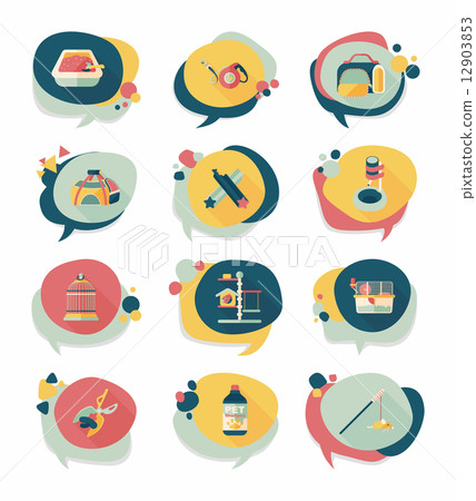Pet bubble speech flat banner design background set, eps10 12903853