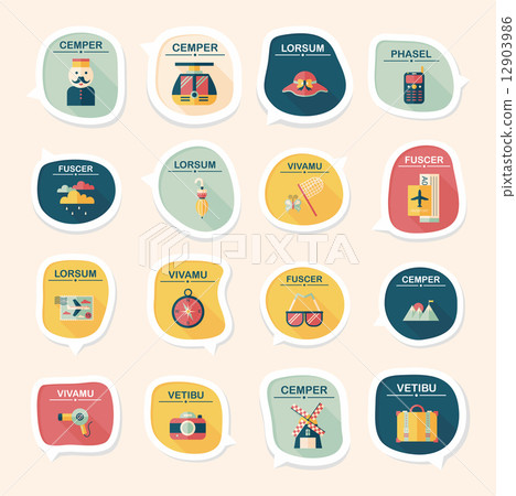 Travel bubble speech banner design flat background set, eps10 Travel bubble speech banner design flat background set, eps10 12903986
