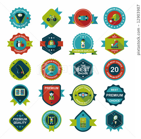 Sport badge flat banner design background set, eps10 Sport badge flat banner design background set, eps10 12903987