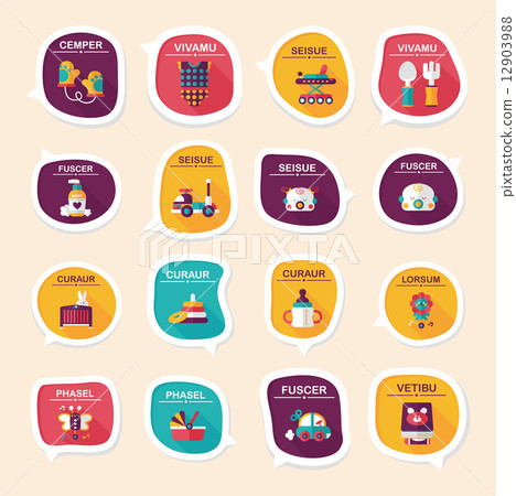 baby bubble speech banner design flat background set, eps10 12903988