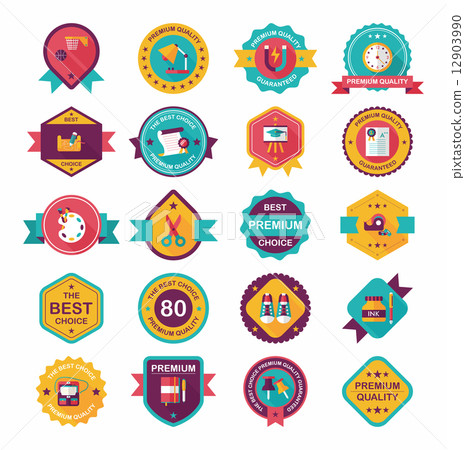 School badge banner design flat background set, eps10 School badge banner design flat background set, eps10 12903990