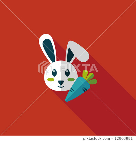 Pet rabbit flat icon with long shadow,eps10 Pet rabbit flat icon with long shadow,eps10 12903991