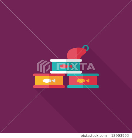 Pet cat food can flat icon with long shadow,eps10 Pet cat food can flat icon with long shadow,eps10 12903993