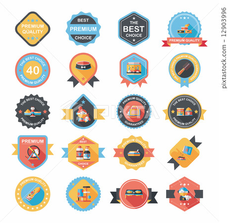 Pet badge flat banner design background set, eps10 Pet badge flat banner design background set, eps10 12903996
