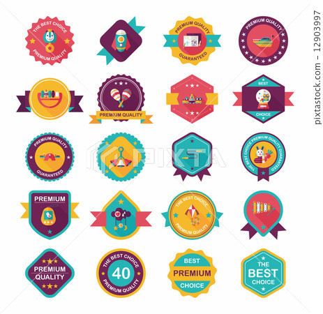 Toy badge banner design flat background set, eps10 Toy badge banner design flat background set, eps10 12903997