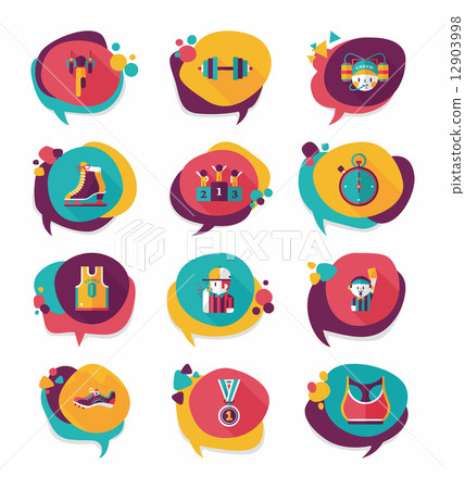 Sport speech bubble flat banner design background set, eps10 Sport speech bubble flat banner design background set, eps10 12903998