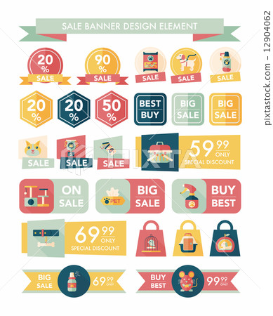 Pet sale banner flat design background set, eps10 Pet sale banner flat design background set, eps10 12904062