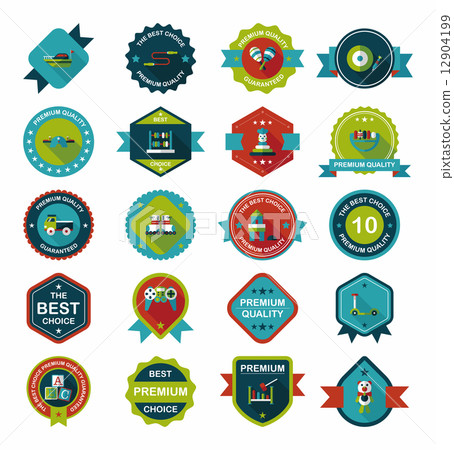 Toy badge banner design flat background set, eps10 Toy badge banner design flat background set, eps10 12904199