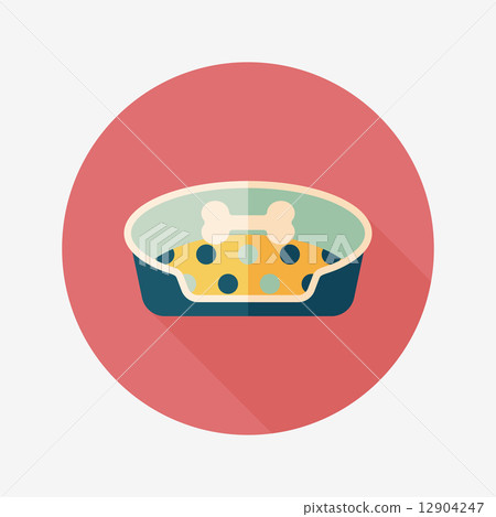 Pet bed flat icon with long shadow,eps10 - Stock Illustration [12904247 ...