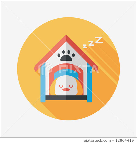 Pet dog house flat icon with long shadow,eps10 12904419