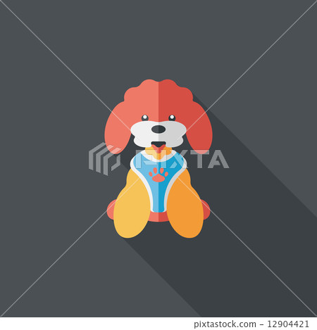 Pet dog flat icon with long shadow,eps10 Pet dog flat icon with long shadow,eps10 12904421