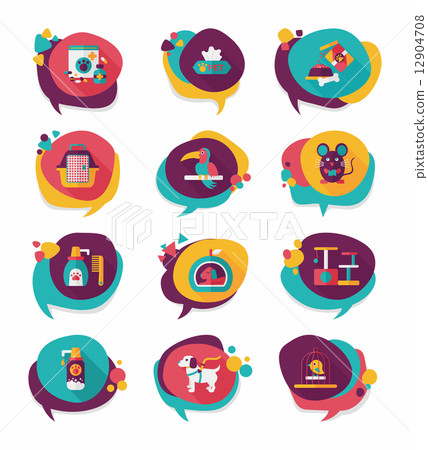 Pet bubble speech flat banner design background set, eps10 Pet bubble speech flat banner design background set, eps10 12904708