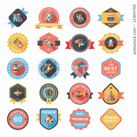 Toy badge banner design flat background set, eps10 Toy badge banner design flat background set, eps10 12904709