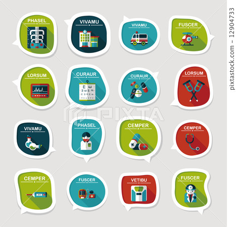 hospital bubble speech banner design flat background set, eps10 12904733