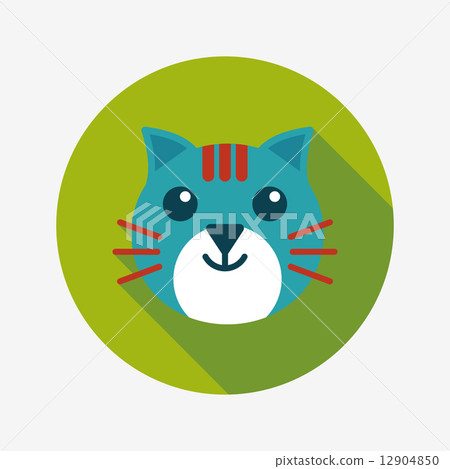 Pet cat flat icon with long shadow,eps10 - Stock Illustration [12904850 ...