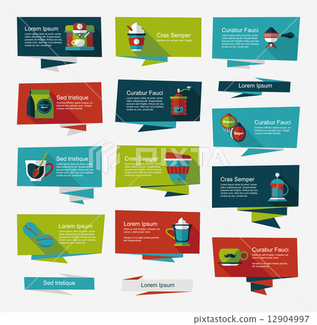 Coffee flat banner background set, eps10 Coffee flat banner background set, eps10 12904997