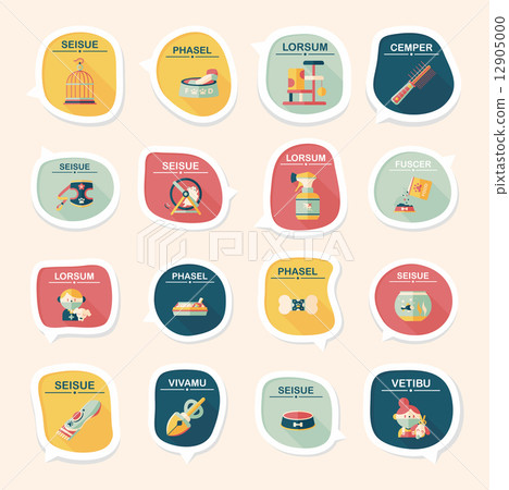 Pet bubble speech flat banner design background set, eps10 12905000