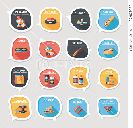 Pet bubble speech flat banner design background set, eps10 Pet bubble speech flat banner design background set, eps10 12905081