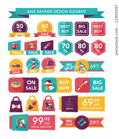 Pet sale banner flat design background set, eps10 Pet sale banner flat design background set, eps10 12905097