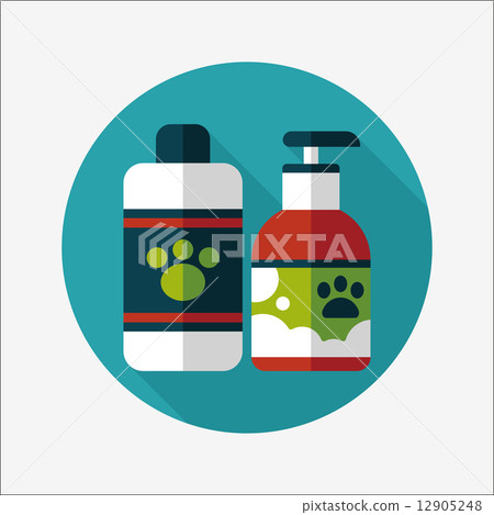 Pet shampoo flat icon with long shadow,eps10 - Stock Illustration ...