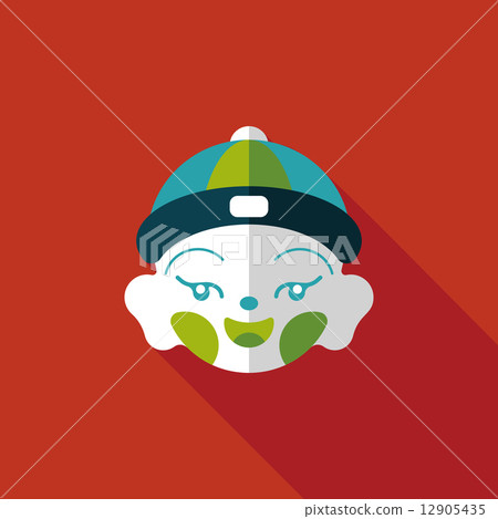 Chinese New Year boy flat icon with long shadow,eps10 12905435