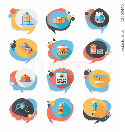Pet bubble speech flat banner design background set, eps10 Pet bubble speech flat banner design background set, eps10 12905440