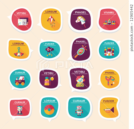 Toy speech bubble banner design flat background set, eps10 Toy speech bubble banner design flat background set, eps10 12905442