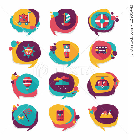 Travel bubble speech banner design flat background set, eps10 Travel bubble speech banner design flat background set, eps10 12905443