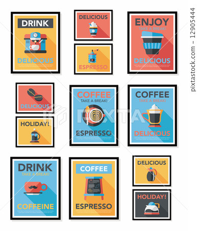 Coffee poster flat banner design flat background set, eps10 Coffee poster flat banner design flat background set, eps10 12905444