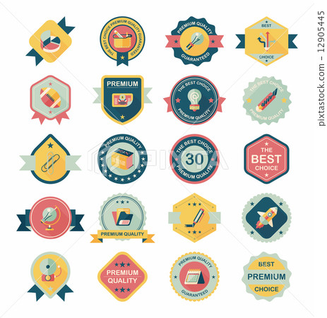 School badge banner design flat background set, eps10 School badge banner design flat background set, eps10 12905445