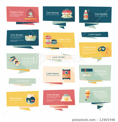 Pet flat banner design background set, eps10 Pet flat banner design background set, eps10 12905446