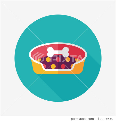 Pet bed flat icon with long shadow,eps10 - Stock Illustration [12905630 ...