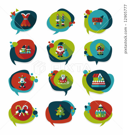 Christmas bubble speech banner design flat background set, eps10 Christmas bubble speech banner design flat background set, eps10 12905777
