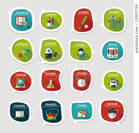 School bubble speech banner design flat background set, eps10 School bubble speech banner design flat background set, eps10 12905784