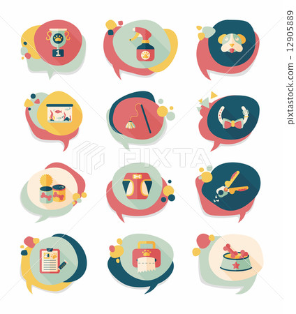 Pet bubble speech flat banner design background set, eps10 Pet bubble speech flat banner design background set, eps10 12905889